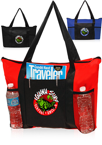 Zippered Promotional Non-Woven Tote Bags with Custom Logo