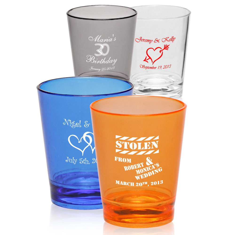 Personalized 1.5 oz. Translucent Plastic Shot Glasses SHOT02