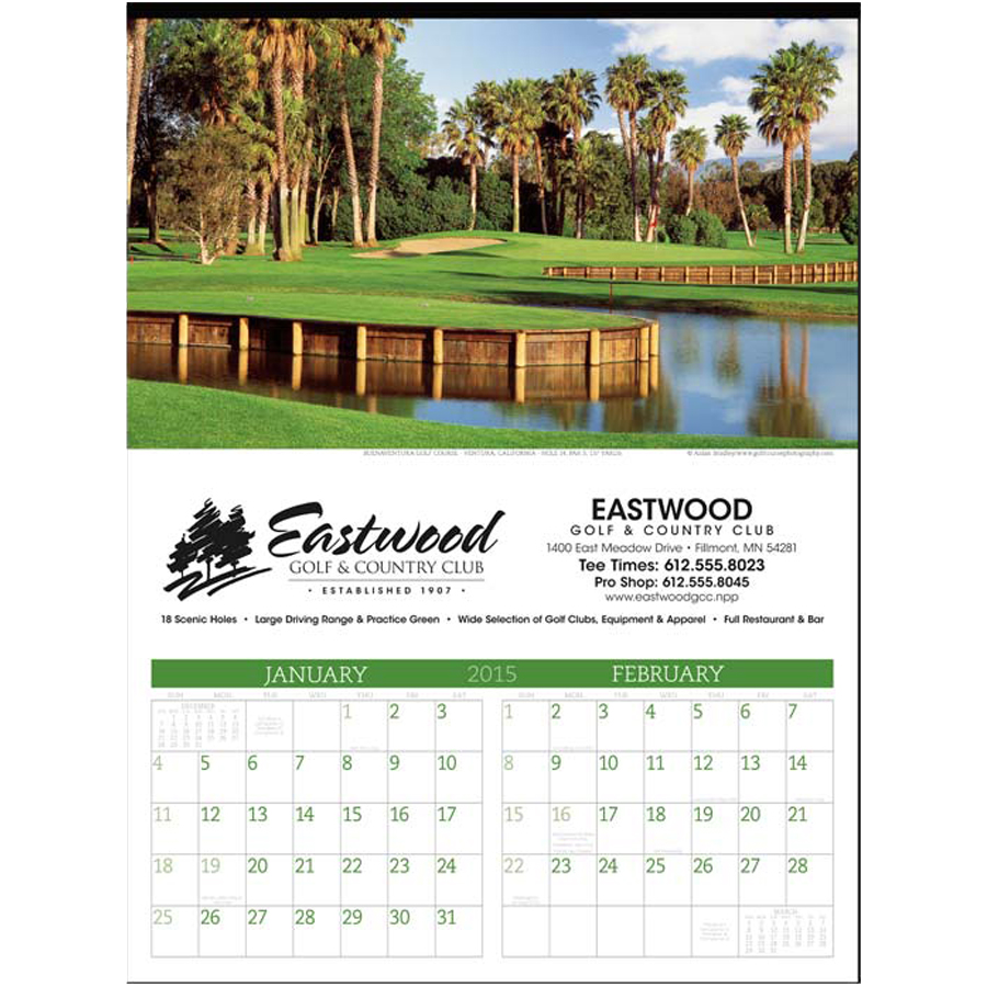 Promotional Calendars 2015 Personalized Executive Golf Calendars