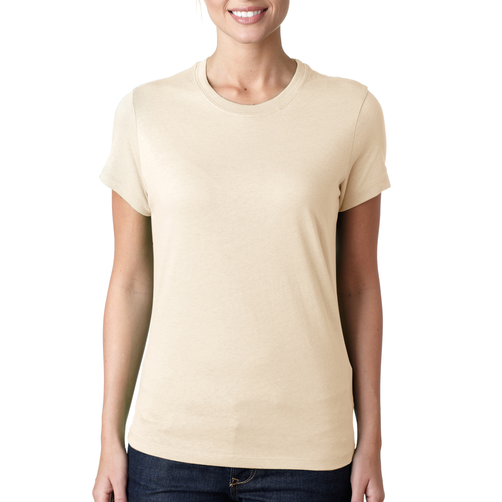 cream colored tee shirt