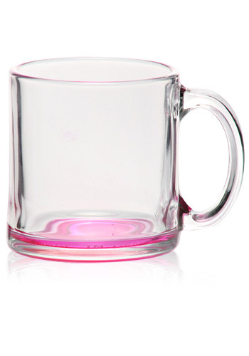 pink glass mug