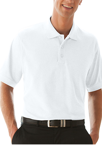 white polo with black pants