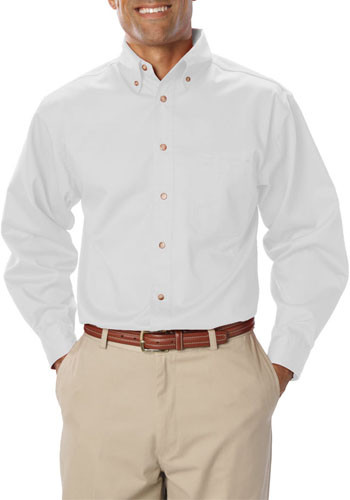 Embroidered Mens Long Sleeve Twill Dress Shirts Bgen7217