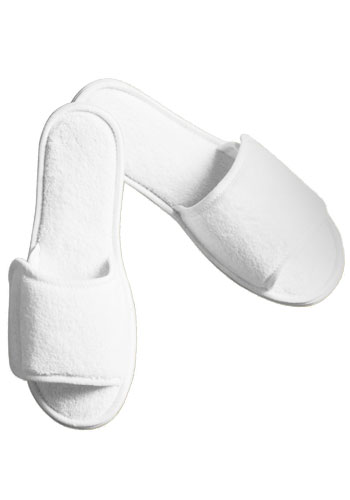 white open toe slippers