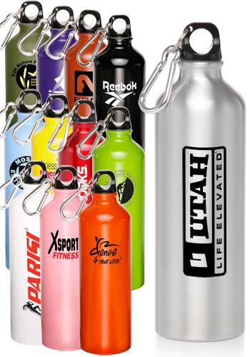 Logo #AB106 24oz. BPA FREE Printed Aluminum Water Bottles