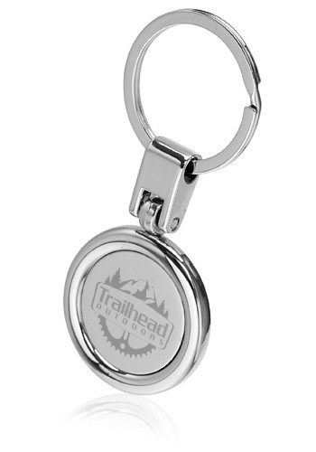 Custom Silver Round Keychains With Logo