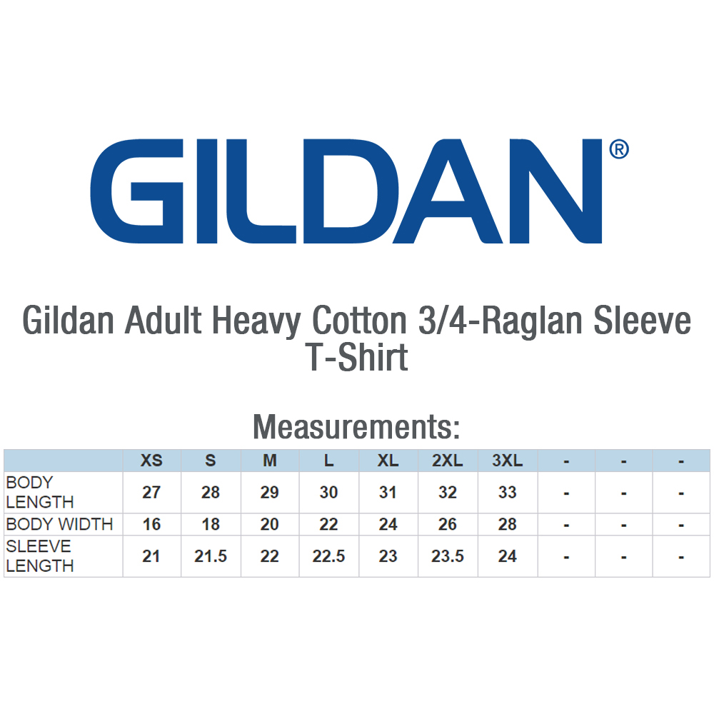 gildan heavy t shirt size chart