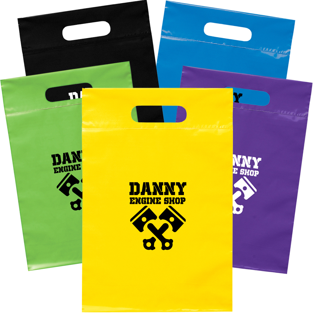 Custom Recyclable Die Cut Handle Plastic Bags Bm19fs914 Discountmugs