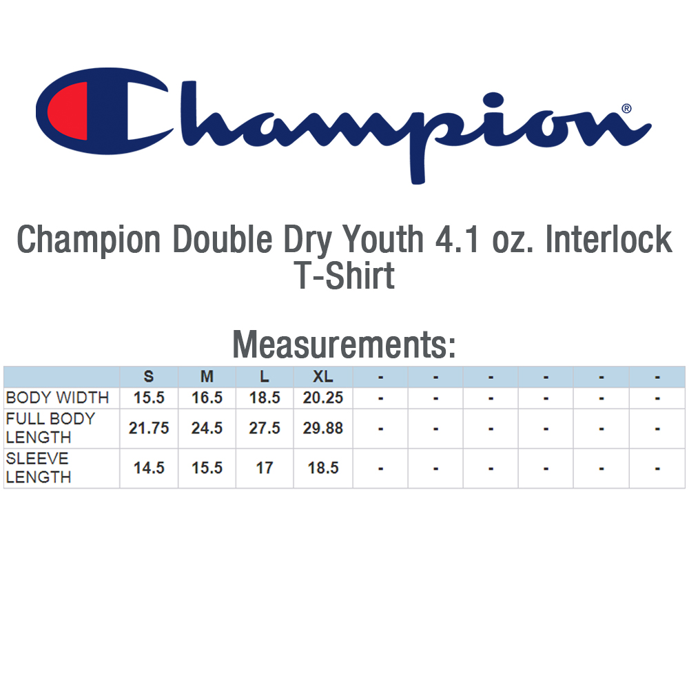 champion youth hoodie size chart