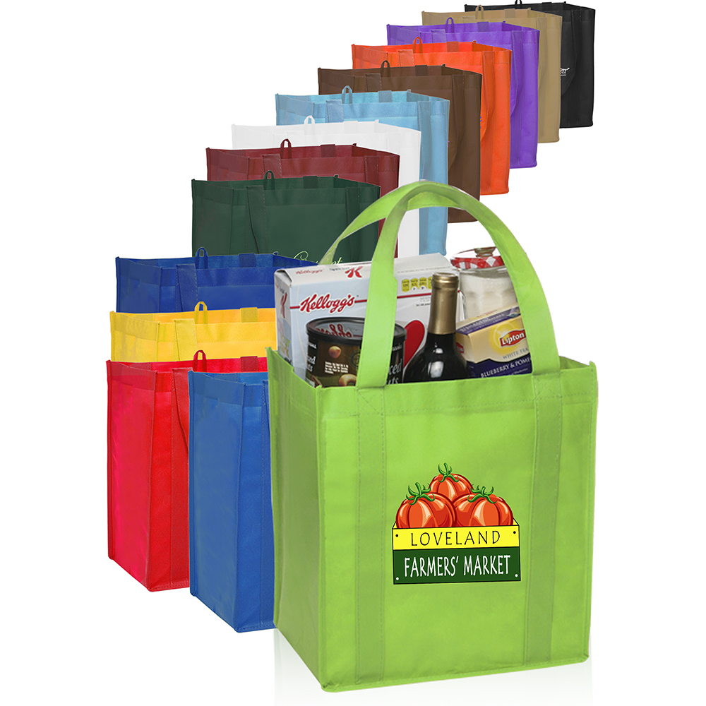 Bulk Grocery Tote Bags | Non-Woven Small Grocery Tote Bags with Logo