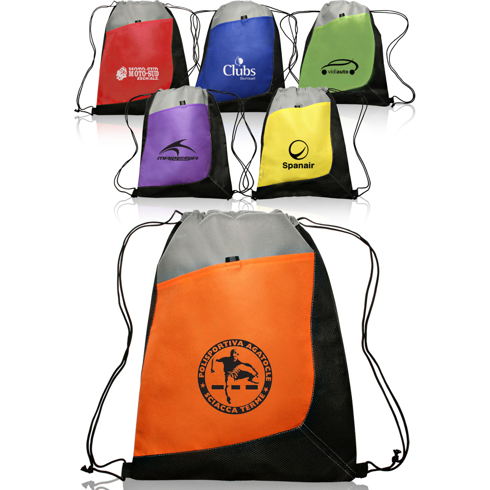 Custom Promotional Bulk Imprinted Non-Woven Drawstring Backpacks