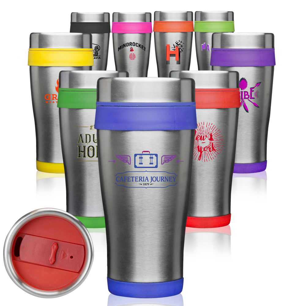 Personalized 16 oz. Insulated Stainless Steel Travel Mugs | ST58 ...