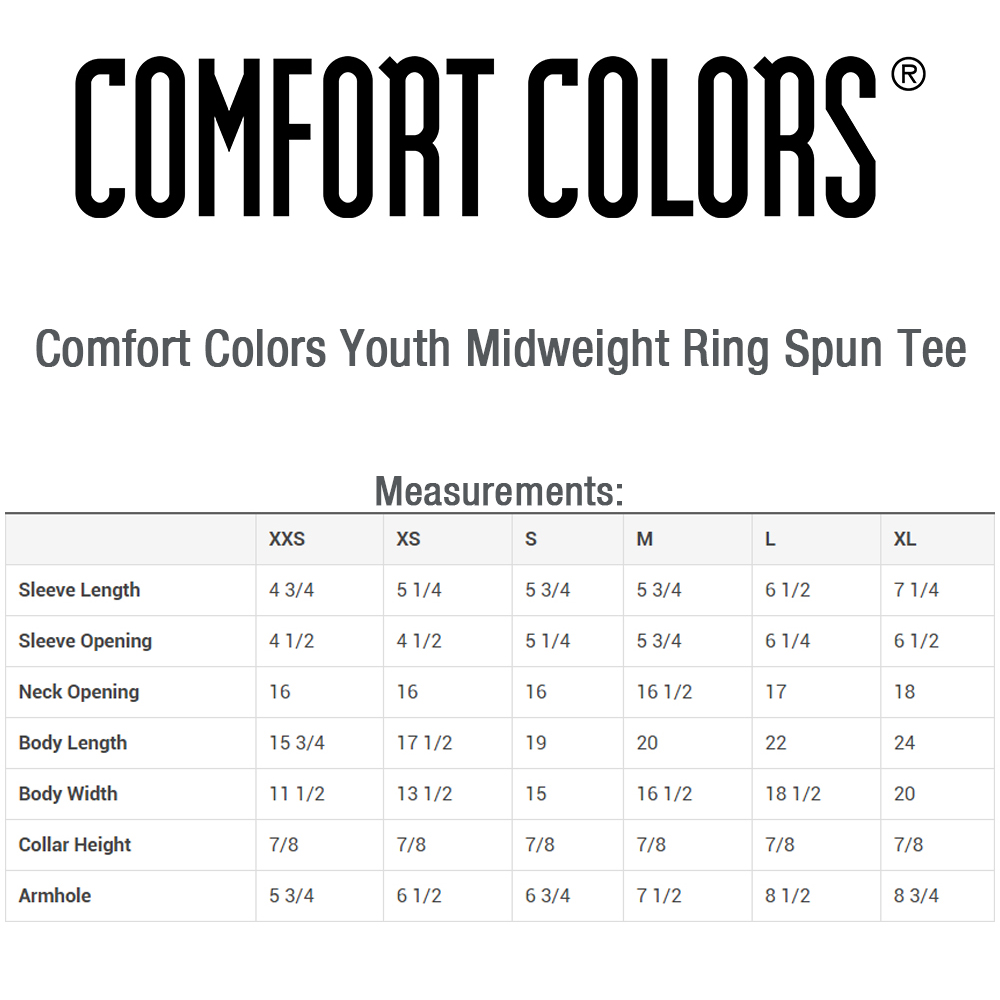 Custom Printed Comfort Colors Cotton Youth Tees CC9018 DiscountMugs