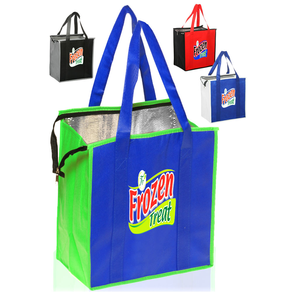 Reusable Insulated Grocery Tote Bags Custom Printed With Logo