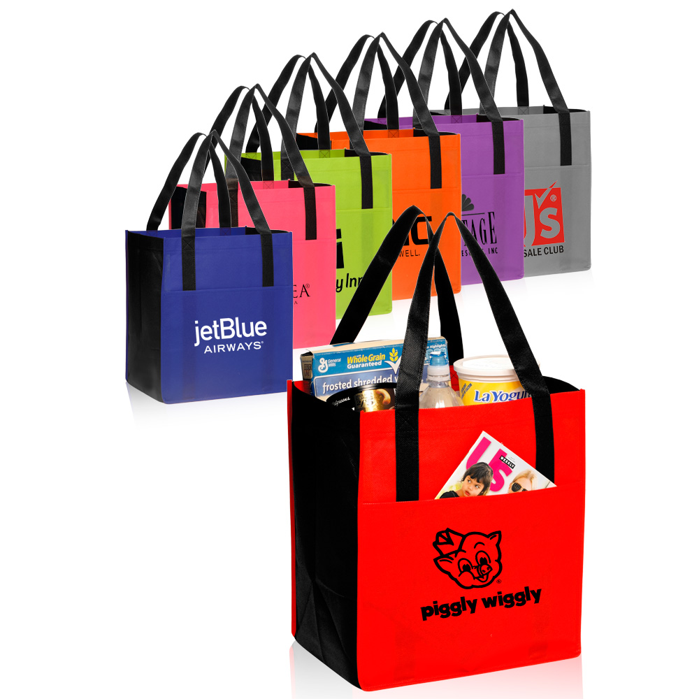 Non-Woven Shoppers Pocket Custom Tote Bags Personalized & Printed