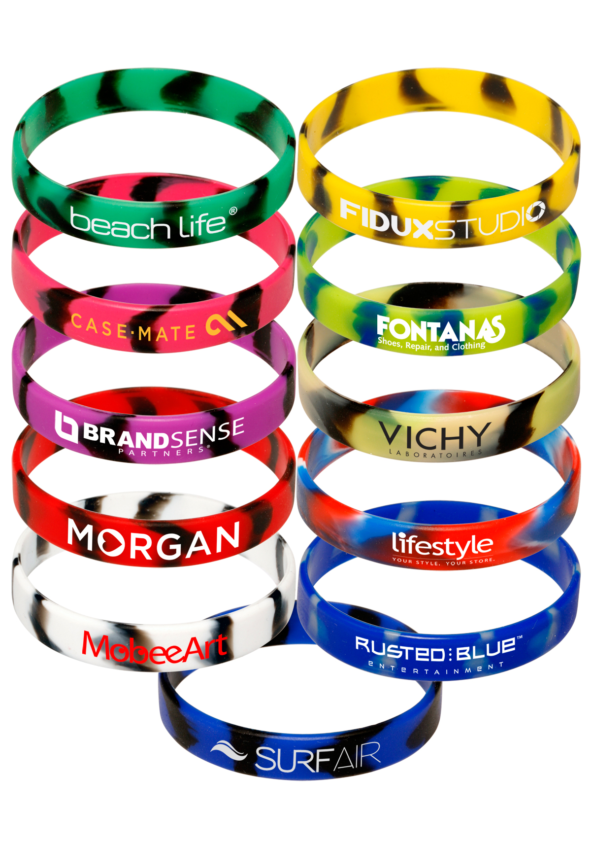 Swirl Silicone Wristbands | Promotional Silicone Wrist Bands Personalized
