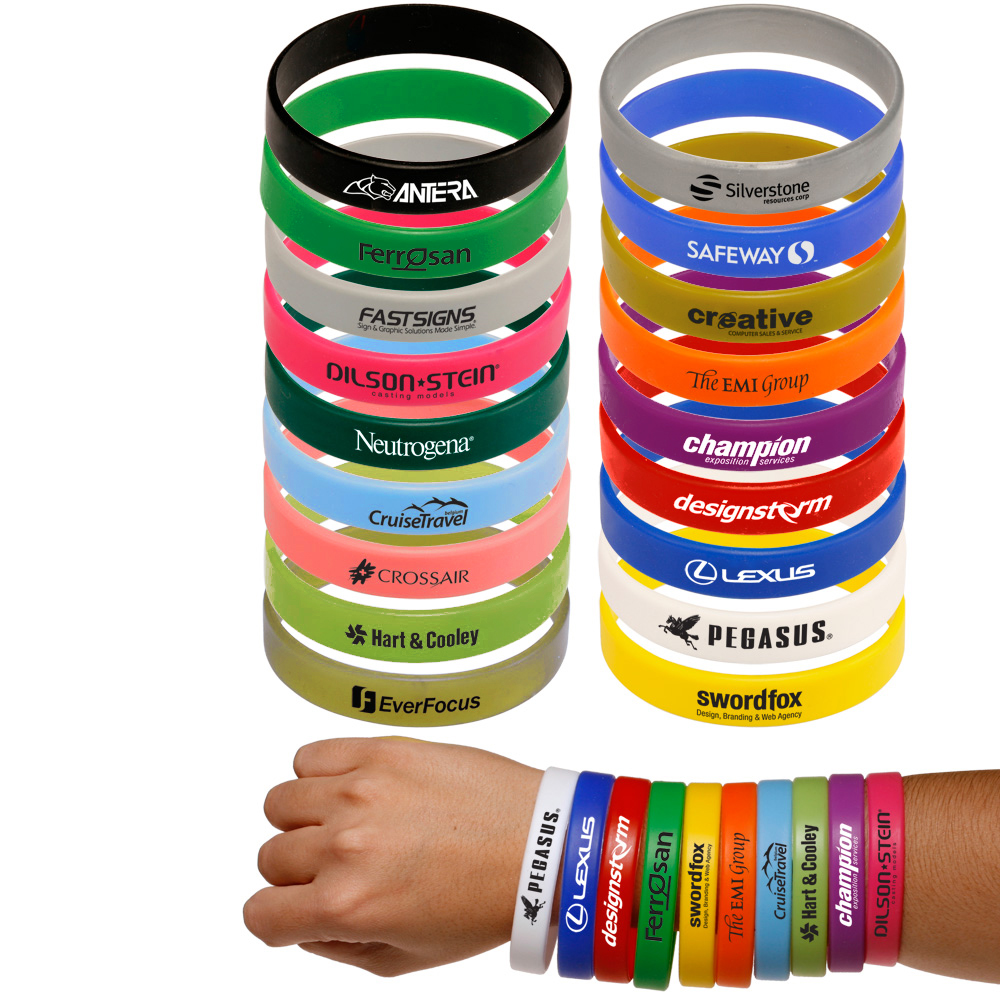 Custom Solid Silicone Wristbands SWBS DiscountMugs