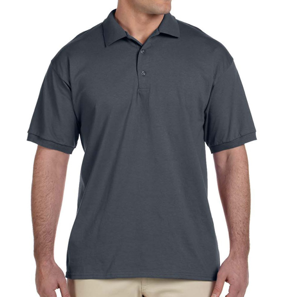 charcoal gray polo shirt